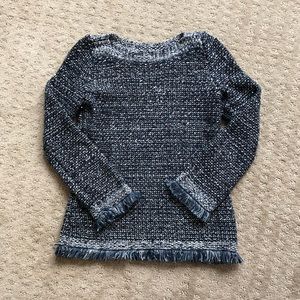 Ann Taylor Tweed Blue Sparkly Sweater